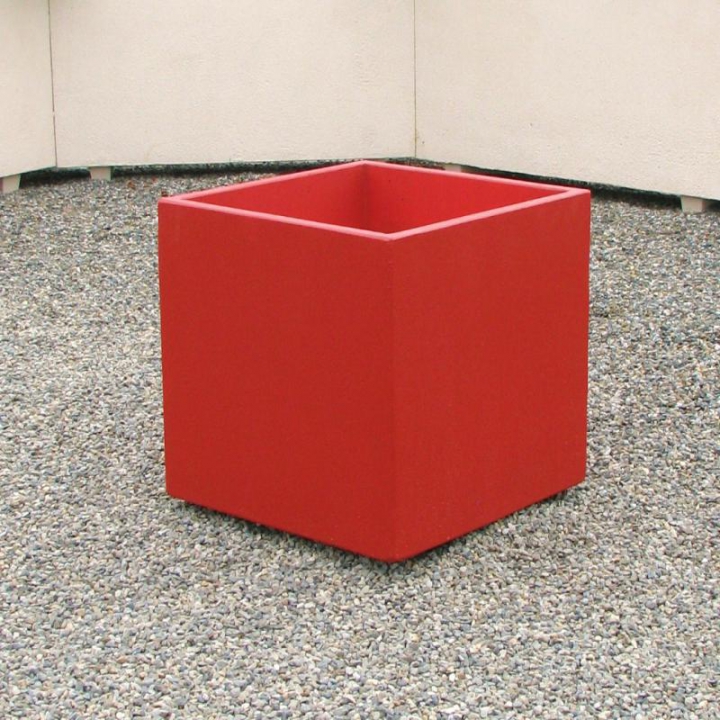 Jardinière carrée 60x60 Béton peint rouge 